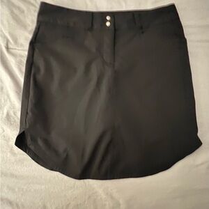 Black Button-Front Skirt